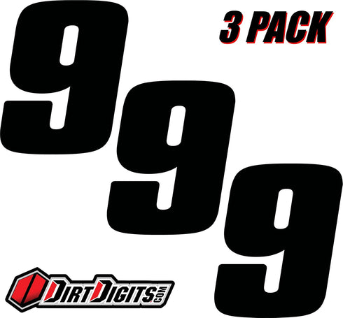DD43B-9 Black 4" High-Gloss Precision Die Cut Vinyl Number 9, 3 Pack...