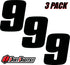 DD43B-9 Black 4" High-Gloss Precision Die Cut Vinyl Number 9, 3 Pack...