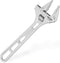 FIRSTINFO F36108 8" Hookable Deep Throat Adjustable Wrench, 1-1/4 inch (32mm) Wide Jaw Opening, Metric & SAE Scales | Chrome-Vanadium Steel Constr...