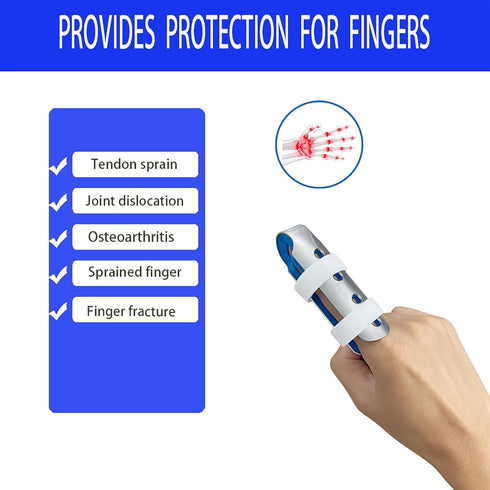 Flexible Portable Aluminum Finger Splint Set?Aluminum Finger Splint Adjustable, for Sprained Swollen Fingers Straightening Arthritis Pain Relief...