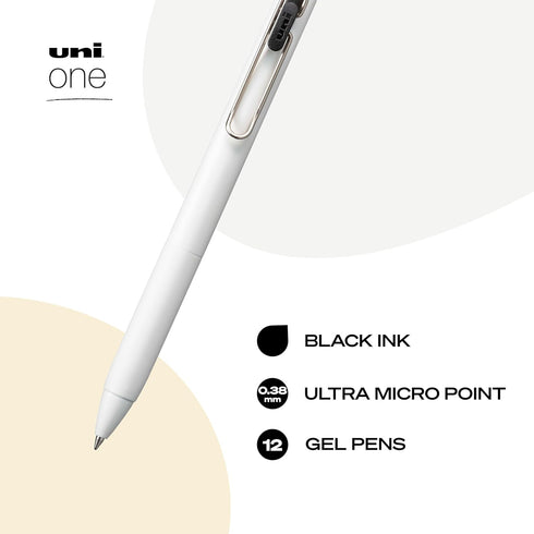 Uniball Gel Pen 12 Pack, 0.38mm Ultra Micro Black Ink, Smooth Writing Office Supplies...
