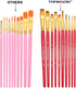 Transon 20pcs Artist Painting Brush Set for Acrylic Watercolor Gouache Hobby Craft Face Rock Painting Hot Pink...