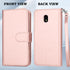 Takfox Galaxy J3 2018 Leather Wallet Case, Flip Folio with 9 Card Holder, Detachable Strap - Rose Gold...