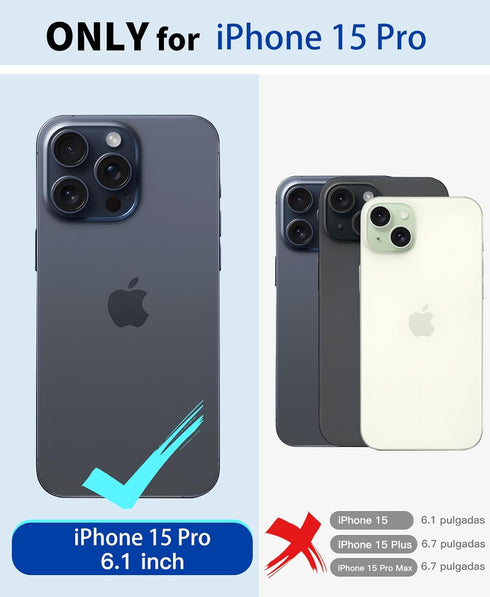 Magnetic for iPhone 15 Pro Case Waterproof with Built-in Screen Protector,Compatible with MagSafe Shockproof Dustproof Heavy Duty Full Body Protec...