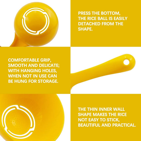 DOERDO 2PCS Plastic Rice Paddle Food Service Spoon Semicircular Rice Ball Spoon for Rice Mashed Potato, Sushi Making Tools...
