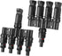 4 to 1 Solar Panel Connectors T Branch Connectors Cable Splitter Coupler 1 Male to 4 Female (M/4F) and 1 Female to 4 Male (F/4M) for Parallel Conn...
