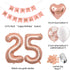 Birthday Decorations Happy Birthday Banner 40inch Rose Gold Number 25 Balloons Rose Gold Confetti Balloons 1" in Diameter Heart Confetti for 25th ...