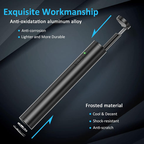 Selfie Stick Bluetooth, Lightweight Aluminum All in One Extendable Selfie Sticks Compact Design, Compatible with iPhone 16/15/14 Pro Max/14 Pro/14...
