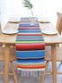 BOXAN Mexican Serape Table Runner for Mexican Party Wedding Decorations Outdoor Picnics Dining Table, Fringe Cotton Blanket Fiesta Table Runners, ...