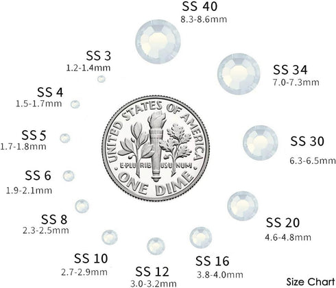 Glue Fix Crystal Flatback Rhinestones Glass Diamantes Gems for Crafting Nail Art Crafts Decorations Clothes Shoes 4.8mm (ss20 1440pcs, White Opal)...