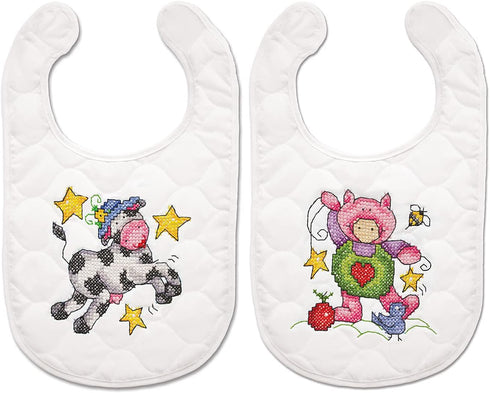 Design Works Crafts Janlynn Stamped for Cross Stitch Baby Bib Kit, Nursery Rhymes...
