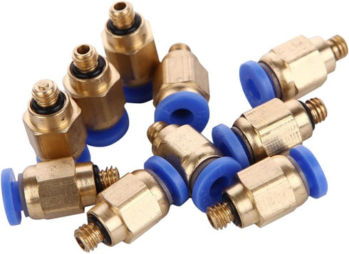 Eowpower 10 Pcs PC4-M5 Pneumatic Air Straight Quick Fitting 4mm thread M5 One touch hose Connector...