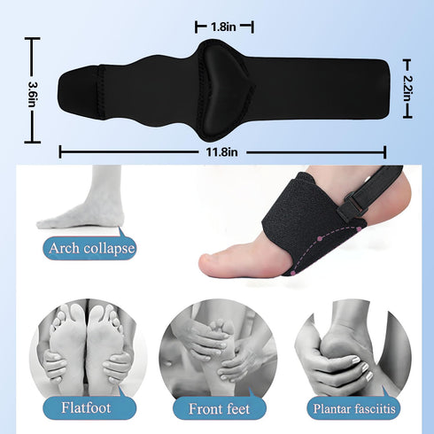 Arch Support Brace (Pair) -Arch Support Sleeves for Plantar Fasciitis Relief,Adjustable Arch Support Compression Bands, Orthotic Support Sleeves w...