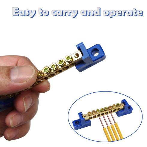4PCS Grounding Bus Bar 4 Positions Terminal Block Ground Bus Bar Brass Wire Screw Terminal Electrical Bus Bars OLA002-4K...