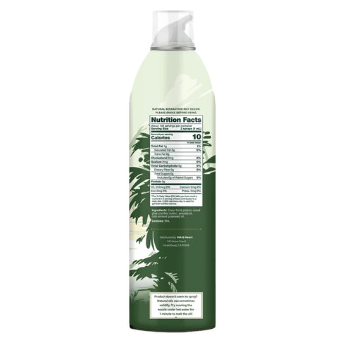 4th & Heart Original Ghee Oil Non-Stick Cooking Spray, Made with Grass-Fed, Pasture-Raised Ghee, Keto, Lactose-Free, Certified Paleo Baking Spray ...