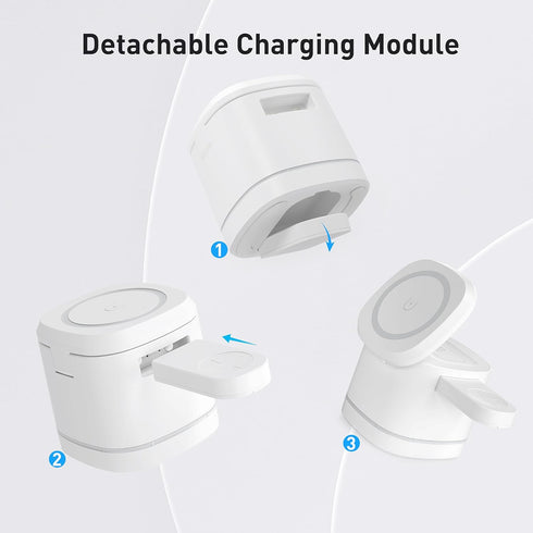 3 in 1 Wireless Charger for iPhone, Travel Wrieless Charging Station, Foldable Cube Charger Stand for Multple Devices for iPhone 15/14/13/12 Serie...