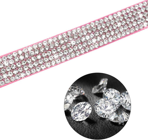 Bling Dog Puppy Leash Sparkly Rhinestone Dog Cat Kitten Walking Leashes Pet Lead for Small Dogs Chihuahua Yorkshire Teddy 120cm Black M...