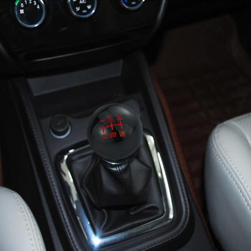 Arenbel 5 Speed Shift Knob Round Ball Gear Lever Japanese Number Car Shifter Lever Handle Replacement Fit Most Manual Automatic Transmissions, Bla...