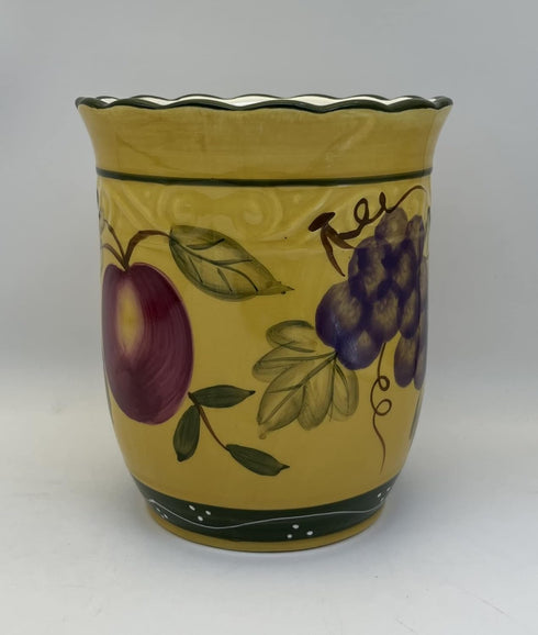 ACK Tuscany Mixed Fruit Hand Painted Ceramic, Utensil Holder, 88439...