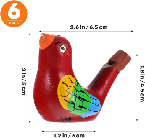 NUOBESTY Ceramic Water Whistles, Bird Noise Makers Whistles Mini Bird Whistles Toy Ceramic Bird Noise Makers for Kids Party Favors 6Pcs...