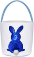 Poptrend Easter Basket Bags,Easter Eggs/Gift Baskets for Kids,Bunny Tote Bag Bucket for Easter Eggs,Toys, Candy,Gifts (Blue paillette)...