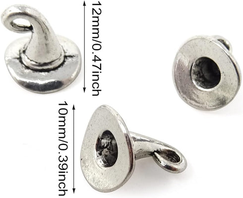 Honbay 30PCS Alloy Witch Hat Charms Wizard Hat Charms Pendant Christmas Hat Pendant for Earrings Bracelets Necklace DIY Jewelry Making...