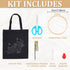 ORIGACH DIY Canvas Tote Bag Embroidery Kit with White Rose Pattern for Beginners, Floral Embroidery Shoulder Bag Set for Adults, Complete Embroide...