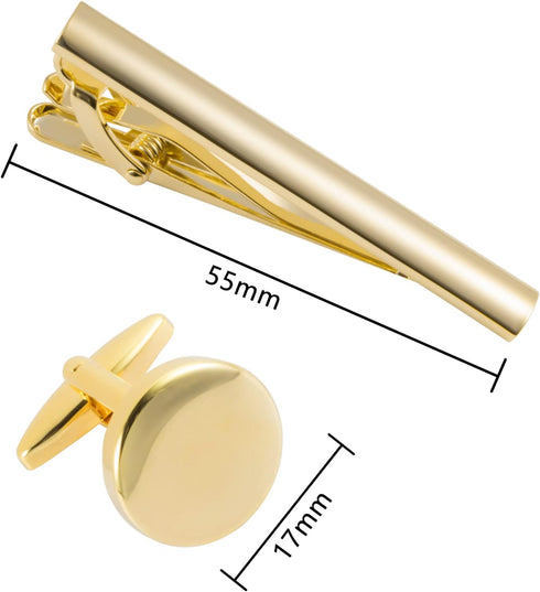 Cufflinks and Tie Clip Set for Men Personalized Cuff Links Business Wedding Father's Day Gift...