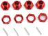 17mm Wheel Hex 4pcs Wheel Nut 4pcs Aluminum Alloy w/Pins for ARRMA Typhon 6S Mojave Upgrades Parts (Red)...