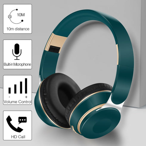 RAT TAIL Bluetooth Headset, Chat- Comfortable Over Ear Stereo Wireless Headphones with Mic, Soft Earmuffs/Foldable/SD/TF/FM Radio, 20H Playtime, G...