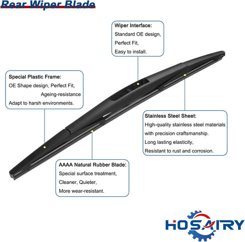 Rear Wiper Arm Blade Set for Honda CRV 2007-2011, for Acura MDX 2007-2020, for Nissan Murano 2009-2010, for INFINITI EX35 EX37 QX50 QX70 2008-2017...