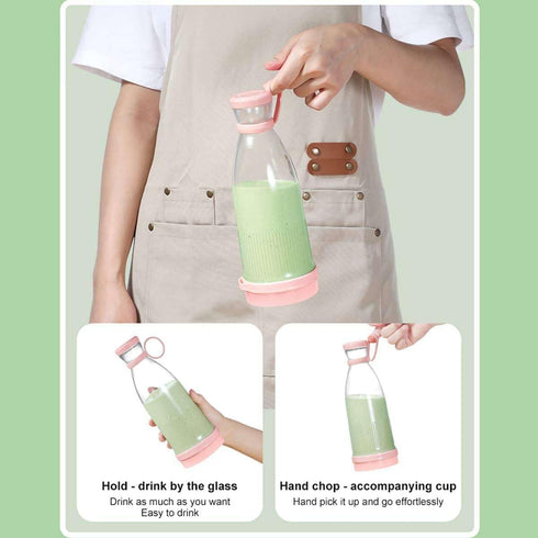 Personal Size 12.8 oz Blender for Smoothies, USB charging, Rechargeable Mixers Fresh Fruit Juicers, Bottle Shape Mini Electric Blender for Office,...
