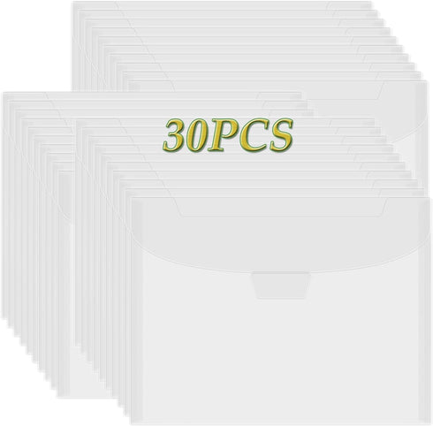 30 Pcs 7x9.4inch Stamp & Die Storage Pockets Resealable Clear Plastic Seal Bags Storagefor Cutting Dies Stamp Crafts for DIY Scrapbooking Paper Ca...