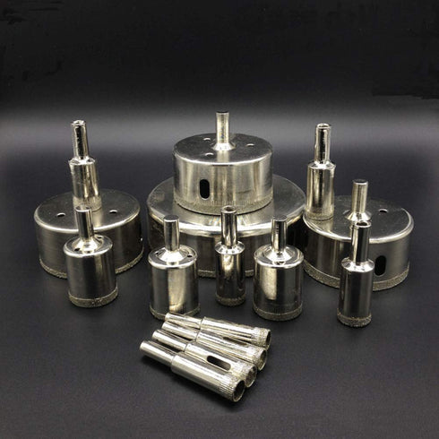 3 otters Diamond Drill Bit Set Hole, 15PCS Hole Saw Set for Glass, Marble, Granite Stone...