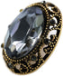 10 pcs Whole Oval Cut Gray Rhinestone Vintage Copper Hollow Metal Shank Sewing Coat Buttons -25mm -1"...