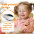 4 Piece Stainless Steel Toddler Utensil Set, Safe Kid Silverware Set for Self Feeding,Cartoon Toddler Forks and Spoons, Dishwasher Safe...