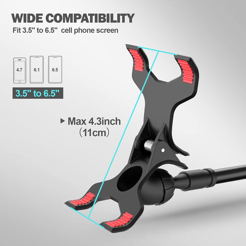 Gooseneck Phone Holder for Bed, Flexible Lazy Arm Mount 360 Adjustable Mobile Phone Clamp Bracket Stand Desk for iPhone 12 Mini Pro, 13, 11 Pro Xs...