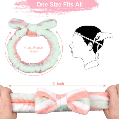 IKOCO Makeup Headband, 4Pcs Spa Headband for Washing Face, Soft Bow Skincare Headbands for Women Girls...