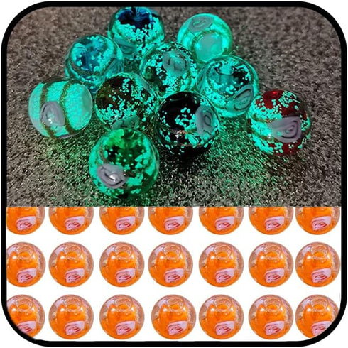 Nifsun 8mm 200pcs Glow in The Dack Glass Beads Round Spacer Loose Beads with Holes for Jewelry Making Bulk Lampwork Solar Unique DIY Lampwork Bead...