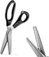 Pinking Shears, Stainless Steel Dressmaking Scissors, Serrated and Scalloped Blades, Professional Sewing Craft Cut Tailor Zig-Zag Tool, Fabric Dec...