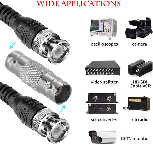 30 Pack BNC Female to BNC Female CCTV Security Camera Adapter Coupler Straight Extender Connector...