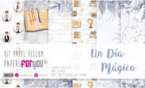 Papers For You - Vellum Scrapbooking Paper Kit | "A Child's Magic Day" Collection | Includes 6 Single Sided Vegetable Papers with Different Design...