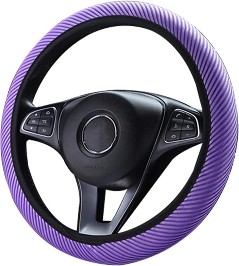 LoyaForba Car Steering Wheel Cover, Breathable Striped Mesh Auto Steering Wheel Protector, Universal Elastic Anti-Slip 15 inch for Men Women, Car ...