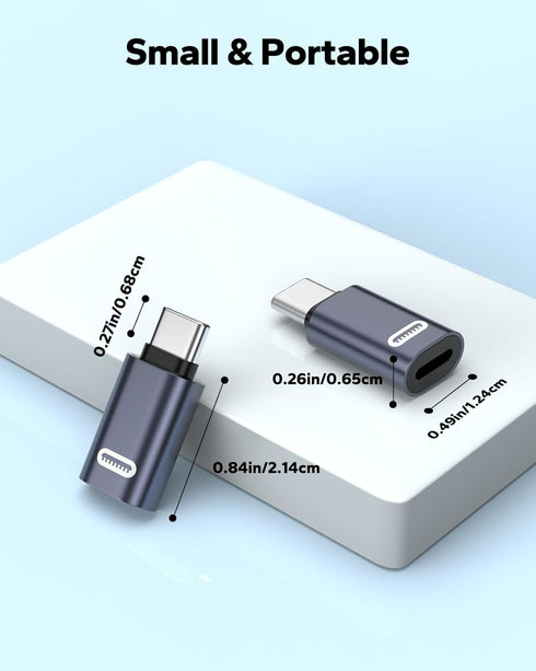 MoKo Lightning Female to USB C Male Adapter 2 Pack, Lightning to USB C Converter for iPhone 15 Series, iPad Pro/Air, iPhone to USB C Adapter for F...