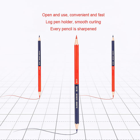 Precision Marking Pencils for Detailed Work (Wooden Pole Red and Blue Dual Color)...