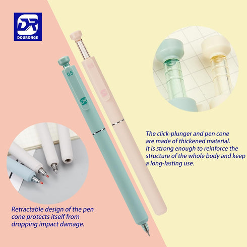 Gel Pens, 0.5 mm?12 Pcs? Quick-Dry Black Ink Pens, Fine Point, Smooth Writing Pens, Ballpoint Pens for Journaling, Ink Not Skip, Cute Aesthetic Of...
