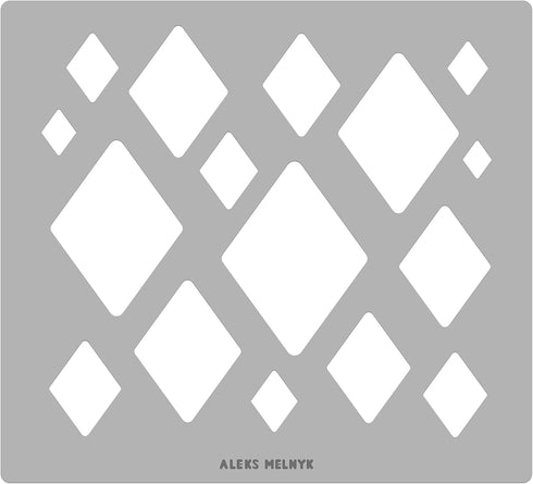 Aleks Melnyk No.202 Metal Diamond Template, Diamond Stencil, Art Diamond Tool, Isometric Drawing Template, Lapidary, Cabochons, Jewelry Templates ...