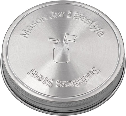 Mason Jar Lifestyle 5 Pack Stainless Steel Storage Lids with Platinum Silicone Liners for Wide Mouth Jars – Heavy Duty Caps for Mason Jars – Airti...