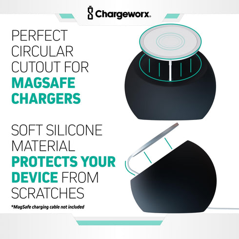 Charging Stand Compatible with Magsafe | Premium Silicone Construction, Compatible with iPhone 12/13/14/15 | Discreet Cable Design, Charging Cable...