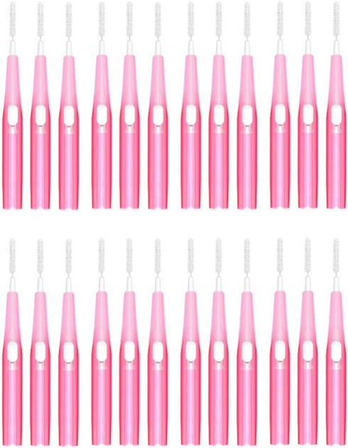 EXCEART 30PCS Interdental Brush Toothpick Tooth Flossing Head Oral Dental Hygiene Brush Tooth Cleaning Tool (Pink 0.6mm)...